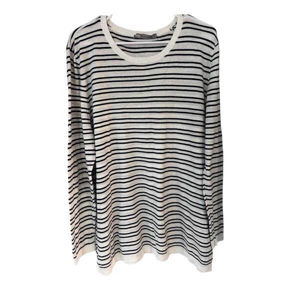 ASOS Stripe Sweater With Elbow Patches White/navy US22 EU54‎ - Picture 1 of 10